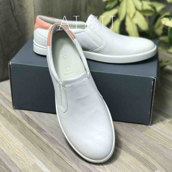 NWT ECCO Aimee Perforate Slip On White Leather - Picture 5 of 8